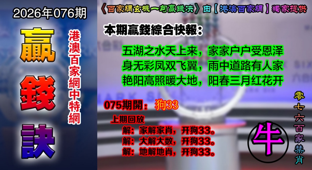 076期百家赢钱决[图]